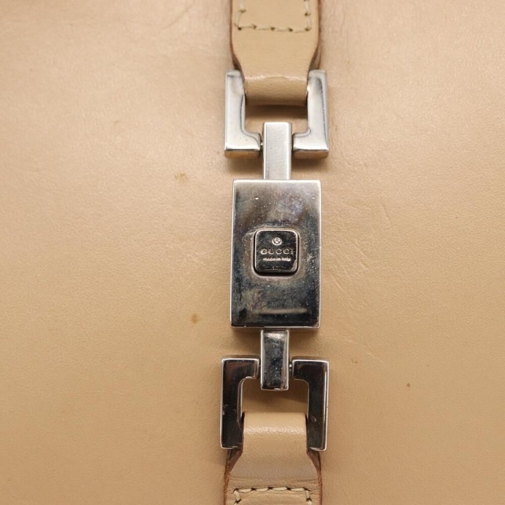 Authentic GUCCI Jackie Shoulder Bag Leather Beige Silver 001 3875 - Picture 7 of 16